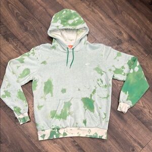 VINTAGE Nike Green Tie-Dye Hoodie Orange Label Size XL Youth